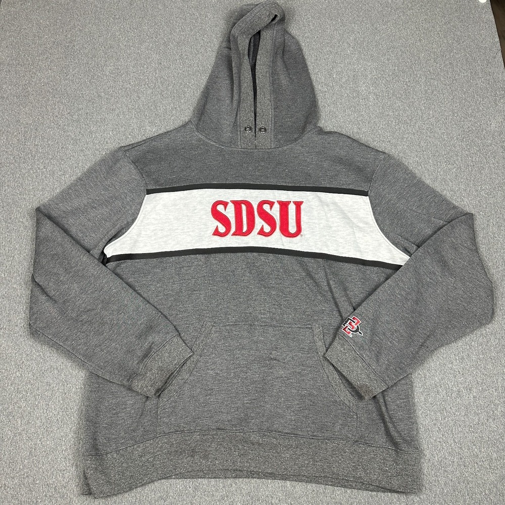 SDSU San Diego State Aztecs Hoodie Mens XXL Gray Pullover Sweatshirt Captivating